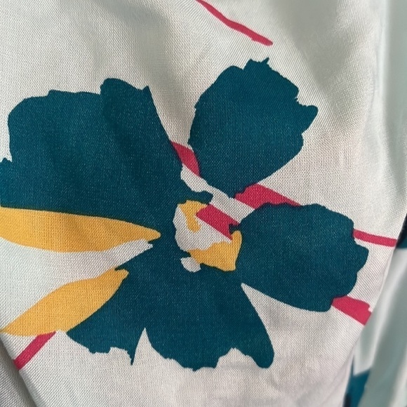 LANE BRYANT Seafoam Blue/Pink/Blue/Turquoise Floral Tie Front Top, Sz 22/24,NWT - Picture 7 of 8